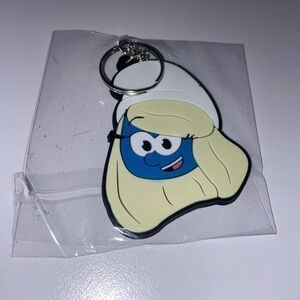 Smurfette Keychain – Official Smurfs 2025 Rubber Key Ring